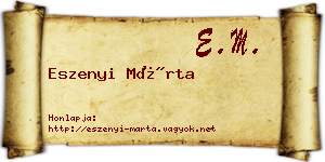 Eszenyi Márta névjegykártya