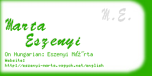 marta eszenyi business card